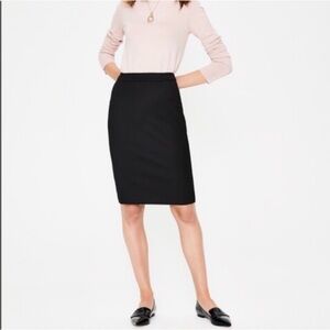 Boden Black Textured Wool Blend Pencil Skirt-US Size 2 Petite-Career/Office